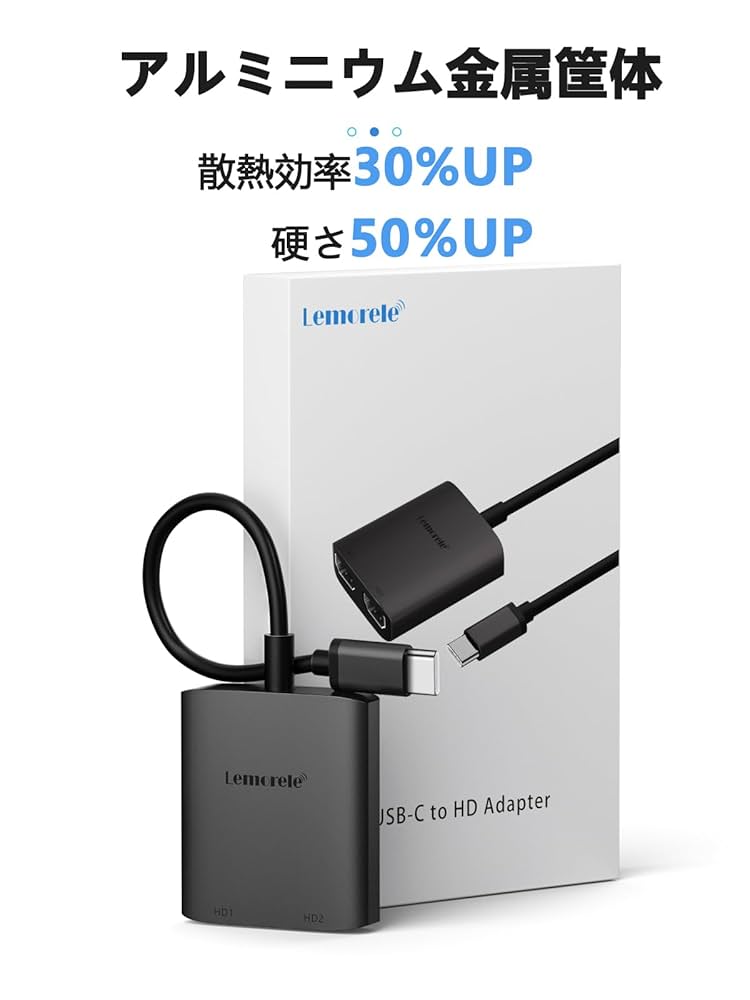 Amazon | USB C デュアル HDMI 変換アダプタ ハブ 4K@60Hz 2-IN